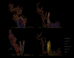 Evolving herbarium of multi agent system drawing the plants shapes